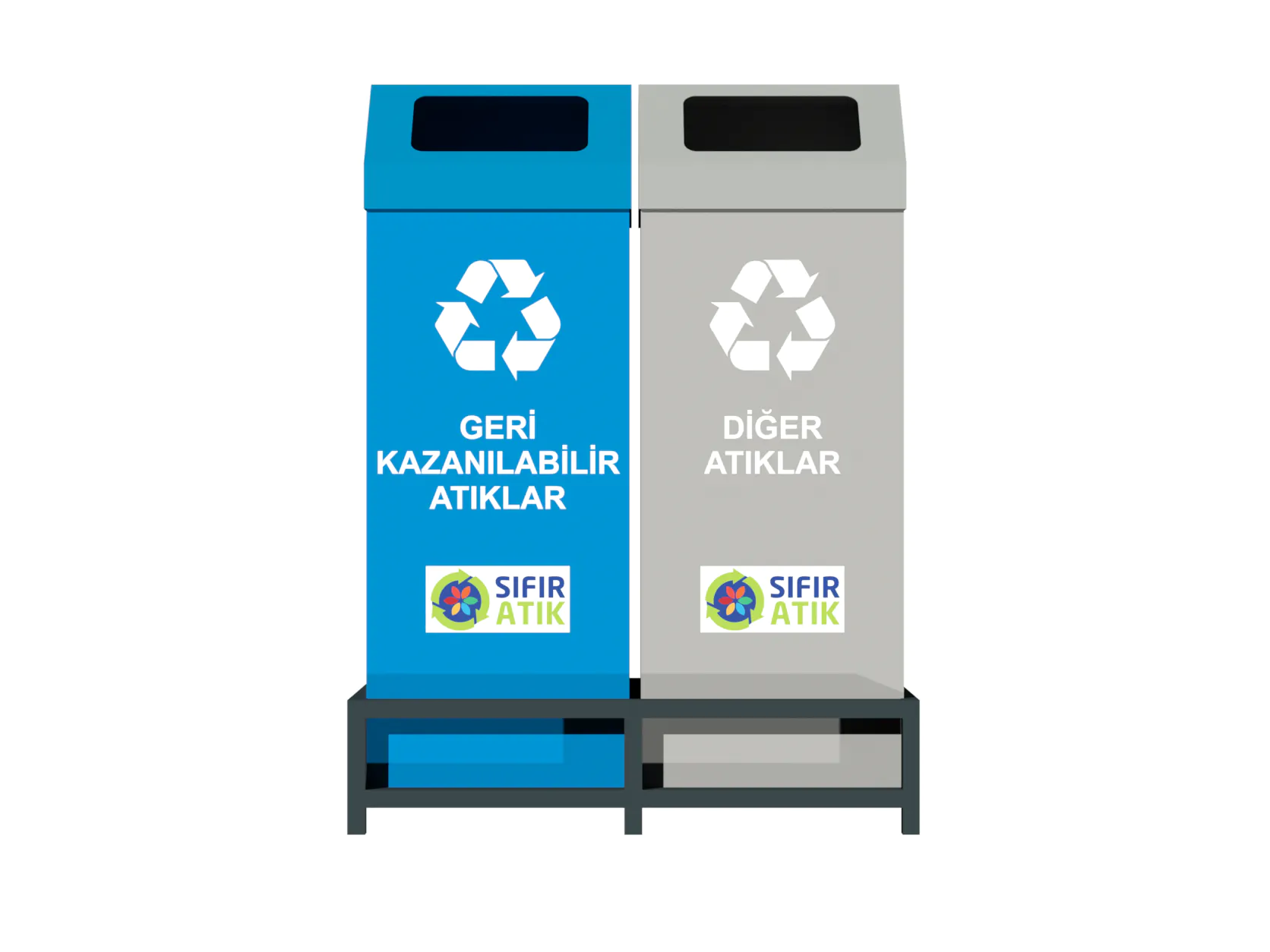 ikili geri dönüşüm çöp kovası görsel 2