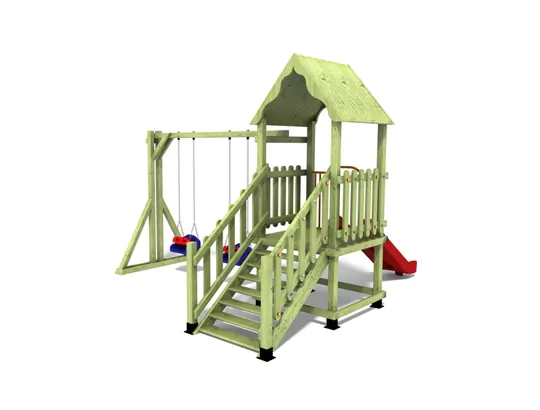 tek kule düz kaydırak salıncak çocuk parkı görsel 2